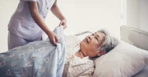 dementia patient won't get out of bed
